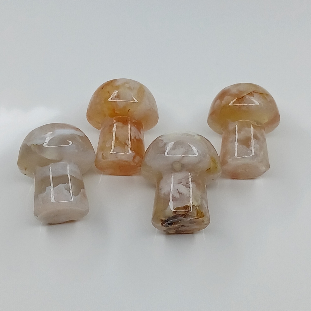 Cherry Blossom Agate Tiny Mushrooms